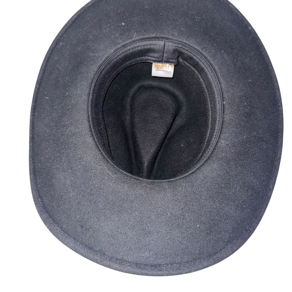 Black Wool Jacobson Cowboy boho Western Hat with Concho Band - Picture 3 of 5